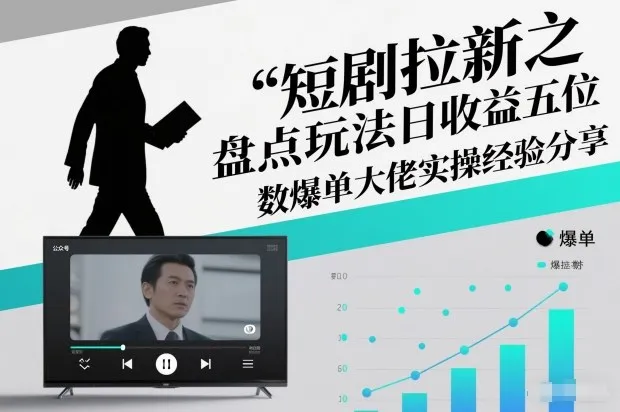 短剧拉新之盘点玩法日收益五位数爆单大佬实操经验分享 短剧拉新之盘点类简单粗暴的玩法全流程实操课，小白也能轻松做-一支黑兰州