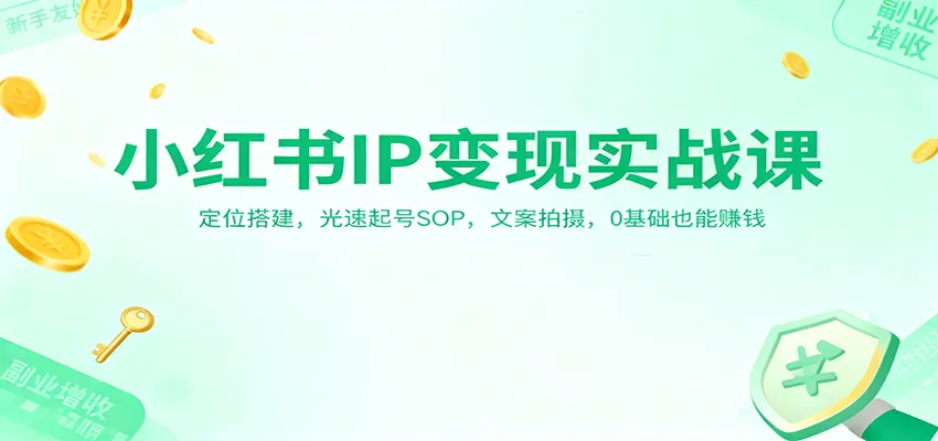 小红书IP变现实战课：定位搭建，光速起号SOP，文案拍摄，0基础也能赚钱-一支黑兰州