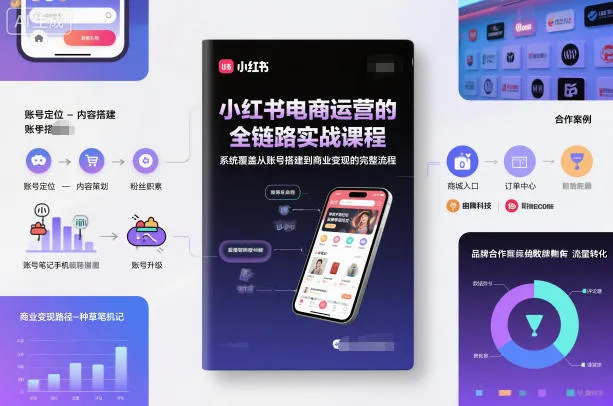 小红书电商运营的全链路实战课程，系统覆盖从账号搭建到商业变现的完整流程-一支黑兰州
