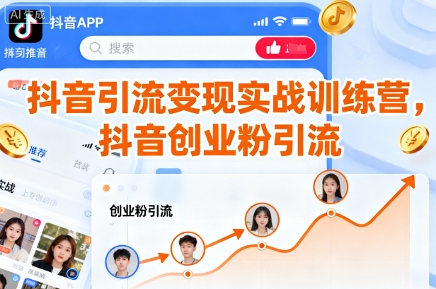 抖音引流变现实战训练营,抖音创业粉引流-一支黑兰州