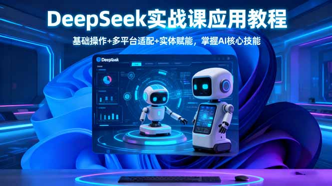 DeepSeek实战课应用教程、基础操作+多平台适配+实体赋能，掌握AI核心技能-一支黑兰州