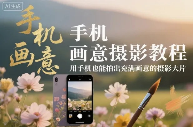 手机画意摄影教程，用手机也能拍出充满画意的摄影大片-一支黑兰州