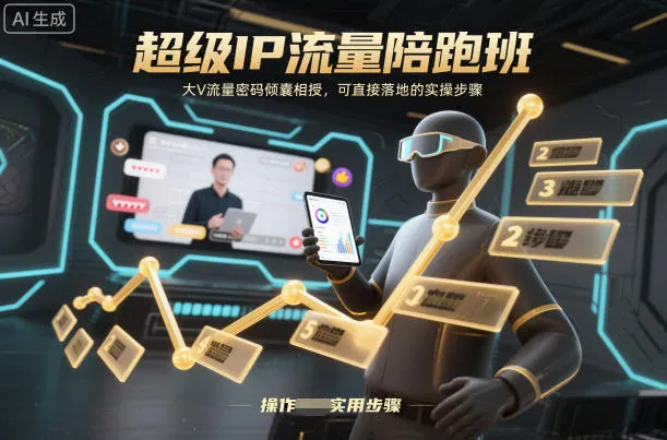 超级IP流量陪跑班，大V流量密码倾囊相授，可直接落地的实操步骤-一支黑兰州