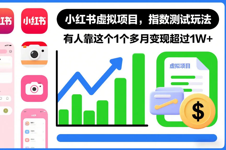 小红书虚拟项目，指数测试玩法，有人靠这个1个多月变现超过1W+-一支黑兰州