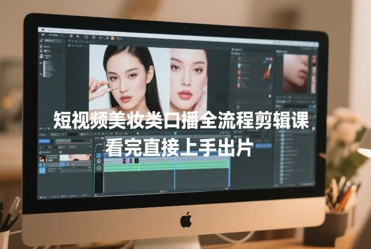 短视频美妆类口播全流程剪辑课，看完直接上手出片-一支黑兰州
