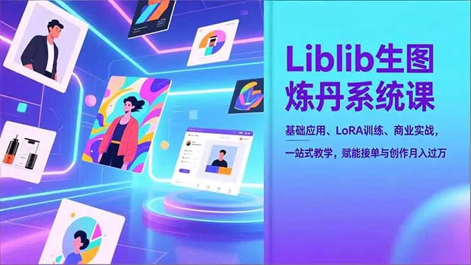 Liblib生图炼丹系统课，基础应用、LoRA训练、商业实战，一站式教学，赋能接单与创作月入过万-一支黑兰州