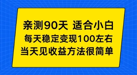 亲测90天！适合小白的自动项目，每天收入100左右，方法很简单【揭秘】-一支黑兰州