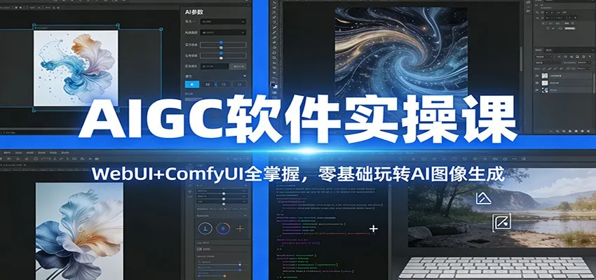 AIGC软件实操课：WebUI+ComfyUI全掌握，零基础玩转AI图像生成-一支黑兰州