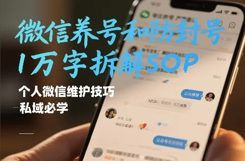 微信养号和防封号1万字拆解SOP，个人微信维护技巧，私域必学【文档】-一支黑兰州