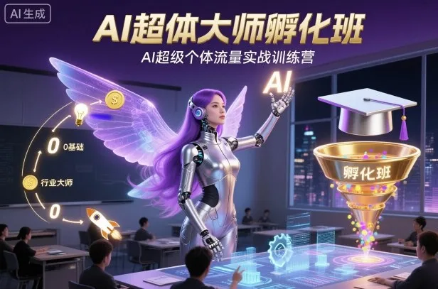 AI超体大师孵化班，AI超级个体流量实战训练营-一支黑兰州
