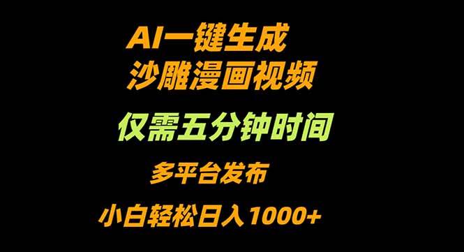 （16320期）AI一键生成沙雕动漫视频，只需5分钟，小白轻松日入1000+-一支黑兰州