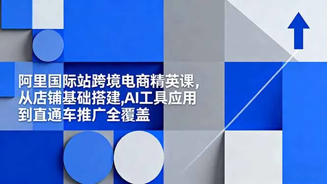 阿里国际站跨境电商精英课，从店铺基础搭建,AI工具应用到直通车推广全覆盖-一支黑兰州