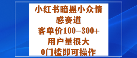 小红书暗黑小众情感赛道,客单价100-300+用户量很大,0门槛即可操作-一支黑兰州
