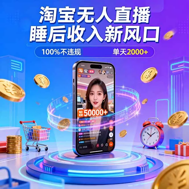 淘宝无人直播，不违规不封号，直播100小时卖了5万，年底旺季！-一支黑兰州