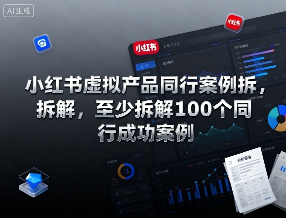 小红书虚拟产品同行案例拆解,至少拆解100个同行成功案例-一支黑兰州