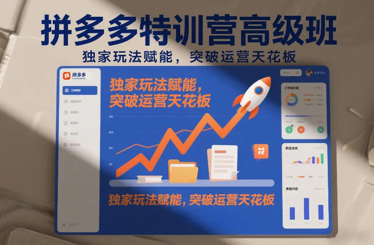 拼多多特训营高阶班，独家玩法赋能，突破运营天花板（更新26年2月）-一支黑兰州