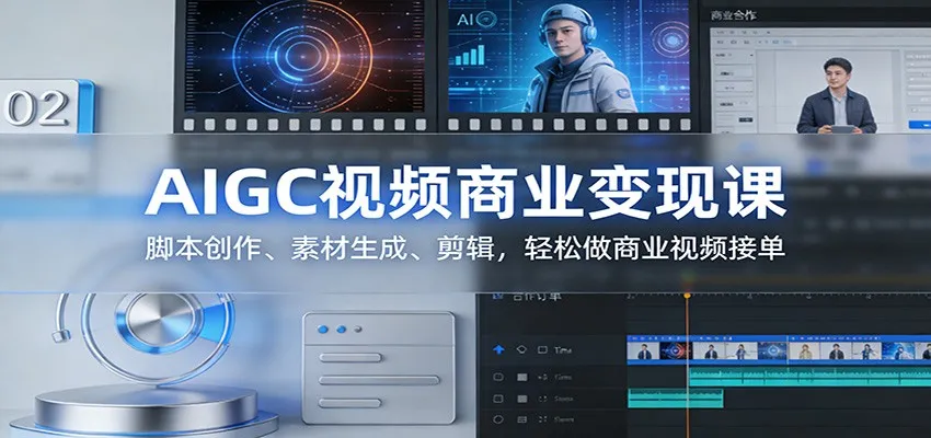 AIGC视频商业变现课：脚本创作、素材生成、剪辑，轻松做商业视频接单-一支黑兰州
