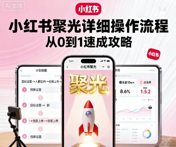 小红书聚光详细操作流程，小红书聚光从0到1速成攻略-一支黑兰州