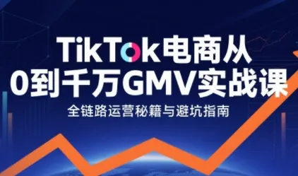 TikTok电商从0到千万GMV实战课，从0到1拆解实战秘籍（更新）-一支黑兰州
