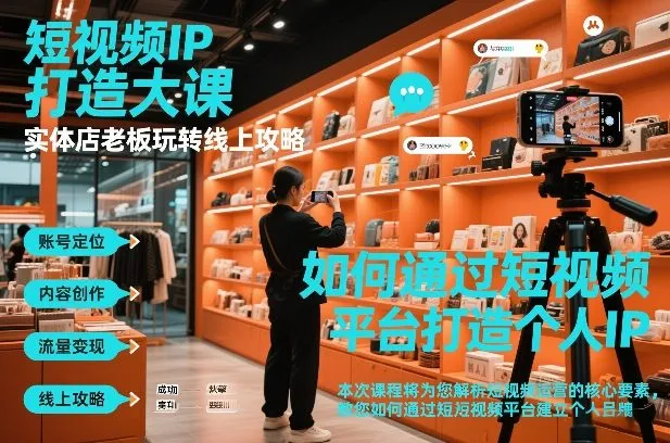 短视频ip打造大课，实体店老板玩转线上攻略-一支黑兰州