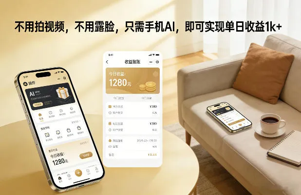 不用拍视频，不用露脸，只需手机AI，即可实现单日收益1k+【揭秘】-一支黑兰州