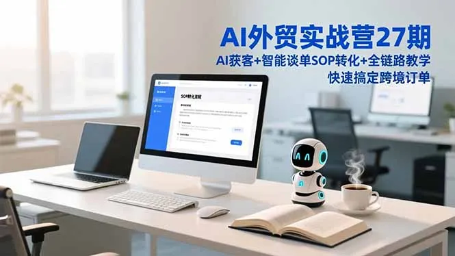 AI外贸实战营27期，AI获客+智能谈单+SOP转化+全链路教学，快速搞定跨境订单-一支黑兰州