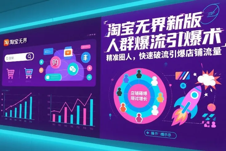 淘宝无界新版人群爆流引爆术，精准圈人，快速破流引爆店铺流量-一支黑兰州
