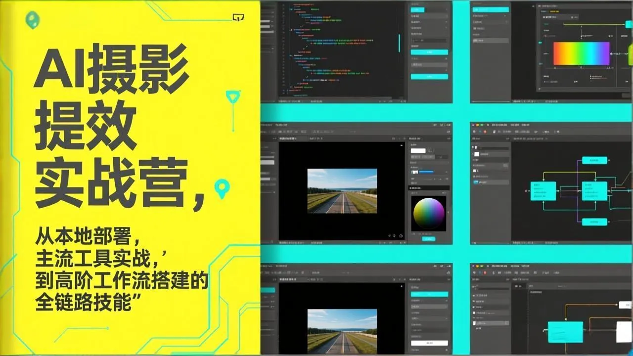 AI+摄影提效实战营，从本地部署，主流工具实战，到高阶工作流搭建的全链路技能-一支黑兰州