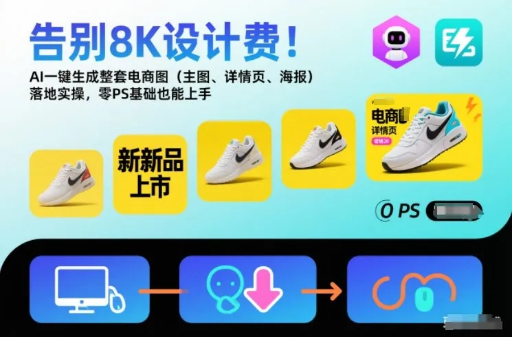 告别8K设计费！AI一键生成整套电商图（主图、详情页、海报）落地实操，零PS基础也能上手-一支黑兰州