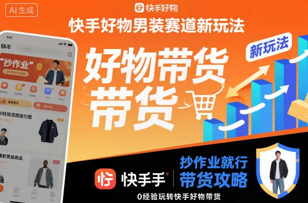 快手好物男装赛道新玩法，抄作业就行，0经验玩转快手好物带货-一支黑兰州