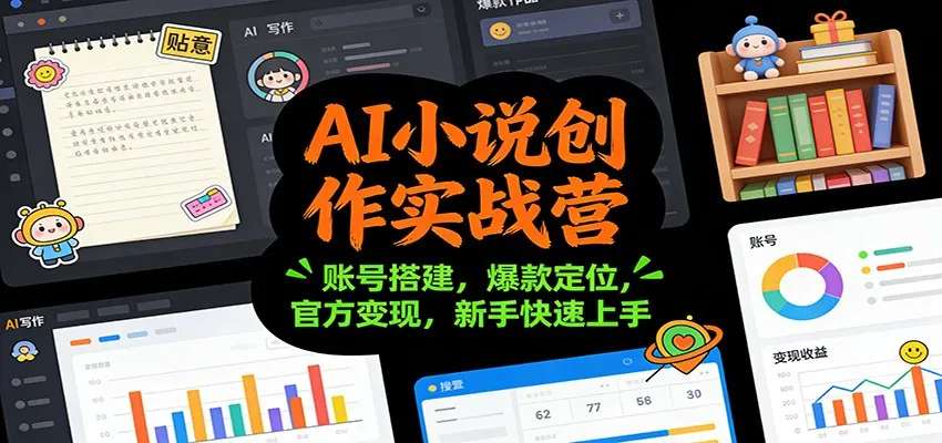 AI小说创作实战营：账号搭建，爆款定位，官方变现，新手快速上手-一支黑兰州