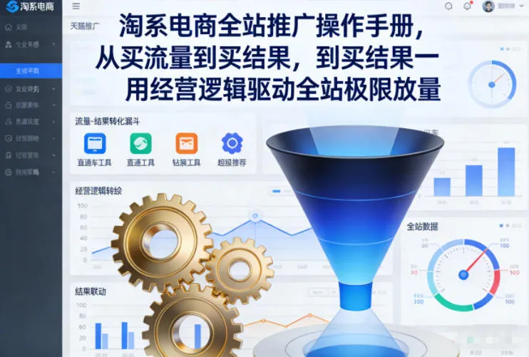 淘系电商全站推广操作手册，从买流量到买结果一用经营逻辑驱动全站极限放量-一支黑兰州