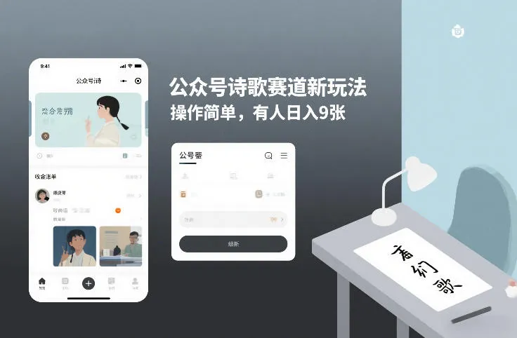 公众号诗歌赛道新玩法，操作简单，有人日入9张-一支黑兰州
