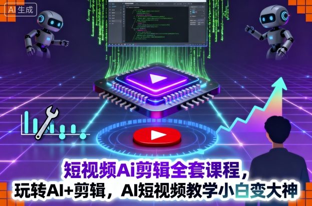 短视频Ai剪辑全套课程，玩转AI+剪辑，AI短视频教学小白变大神-一支黑兰州