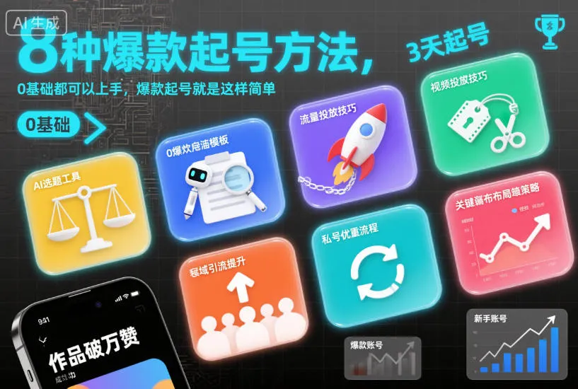 8种爆款起号方法，0基础都可以上手，爆款起号就是这样简单-一支黑兰州