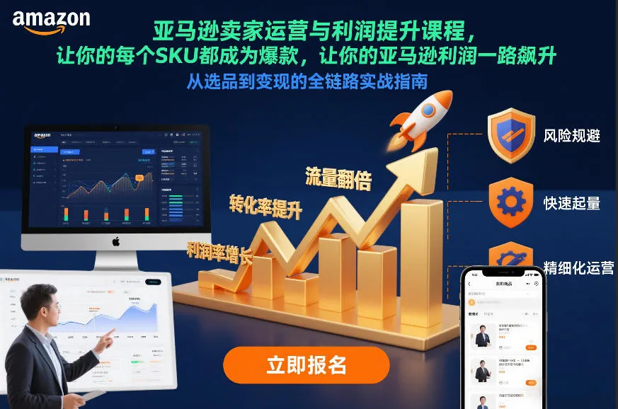 亚马逊卖家运营与利润提升课程，让你的每个SKU都成为爆款，让你的亚马逊利润一路飙升（更新12月）-一支黑兰州