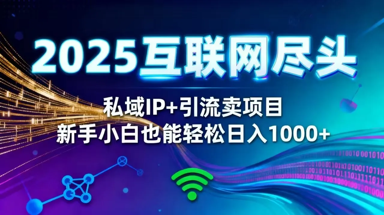 2025网创尽头王炸项目！私域 IP + 精准引流，新手小白在家躺赚日入 1000+-一支黑兰州
