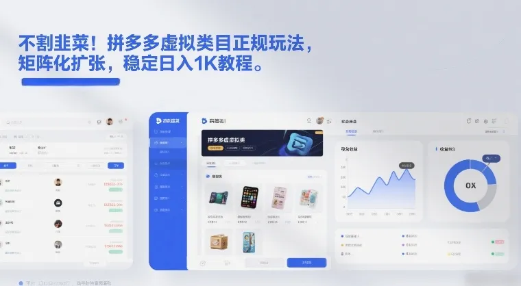 不割韭菜！拼多多虚拟类目正规玩法，矩阵化扩张，稳定日入1K教程【揭秘】-一支黑兰州