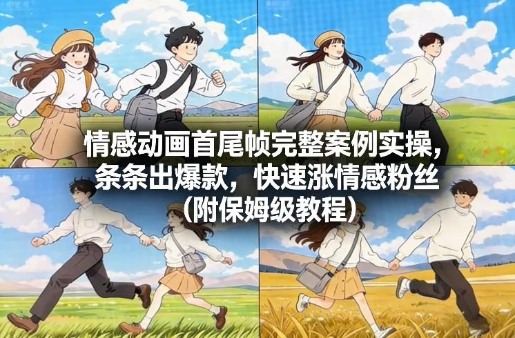 情感动画首尾帧完整案例实操，条条出爆款，快速涨情感粉丝（附保姆级教程）-一支黑兰州