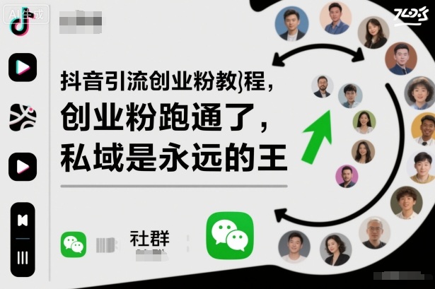 抖音引流创业粉教程，创业粉终于跑通了，私域是永远的王-一支黑兰州