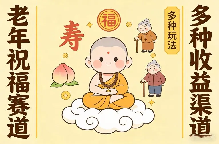 老年祝福赛道，漫画+小佛陀，多种玩法+多种收益渠道【附详细教程】-一支黑兰州