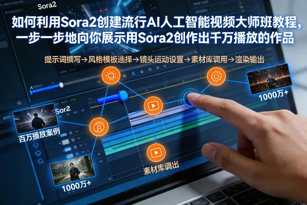 如何利用Sora2创建流行AI人工智能视频大师班，一步一步地向你展示用Sora2创作出千万播放的作品-一支黑兰州