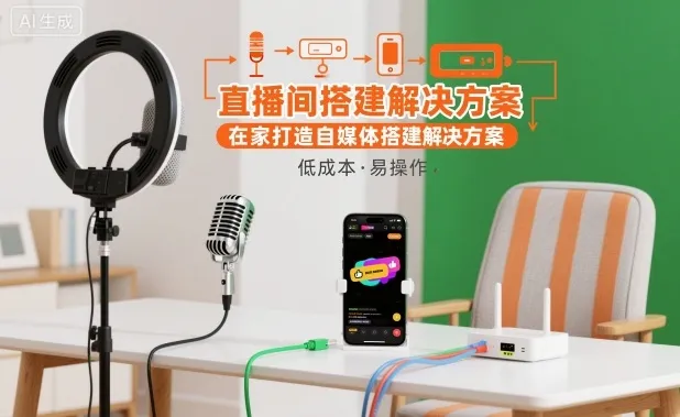 直播间搭建解决方案，在家打造自媒体搭建解决方案-一支黑兰州