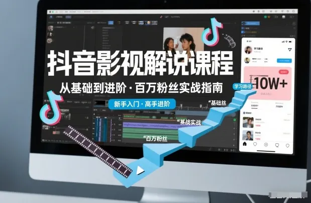 抖音百万粉丝影视解说课程，基础到进阶课，适合新手和进阶学习-一支黑兰州