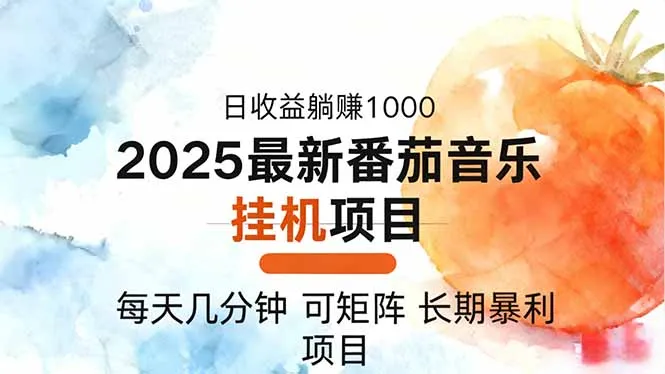 2025年最新番茄音乐人挂机项目，每天几分钟，月入1000＋，可矩阵，一台…-一支黑兰州