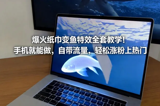 爆火纸巾变鱼特效全套教学！手机就能做，自带流量，轻松涨粉上热门-一支黑兰州