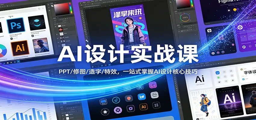 AI设计实战课：PPT/修图/造字/特效，一站式掌握AI设计核心技巧-一支黑兰州