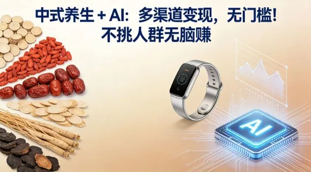 中式养生+AI:多渠道变现,无门槛,不挑人群无脑賺-一支黑兰州