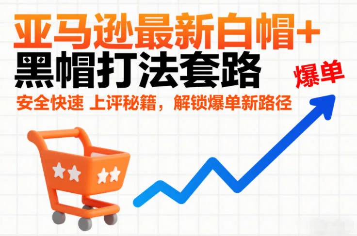 亚马逊最新白帽+黑帽打法套路，安全快速上评秘籍，解锁爆单新路径-一支黑兰州