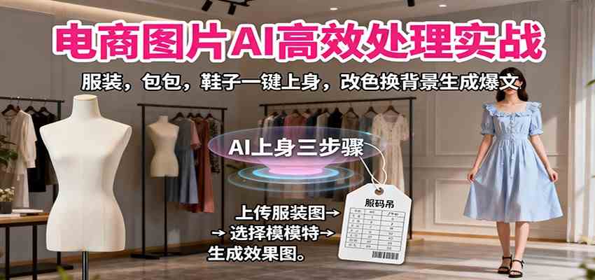 电商图片AI高效处理实战,服装,包包,鞋子一键上身,改色换背景生成爆文-一支黑兰州